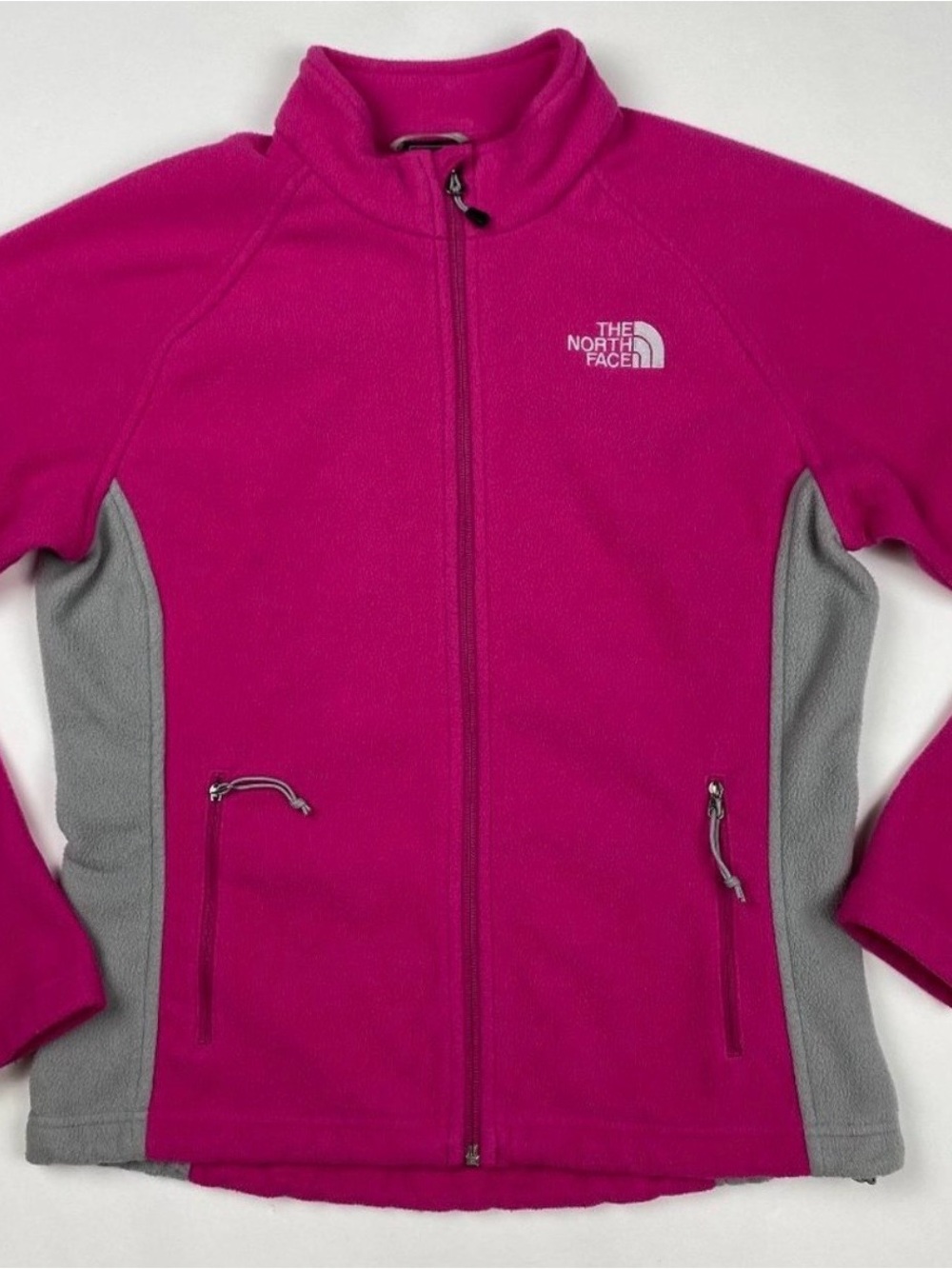 The North Face Magenta Fleece Jacket with Gray Accents